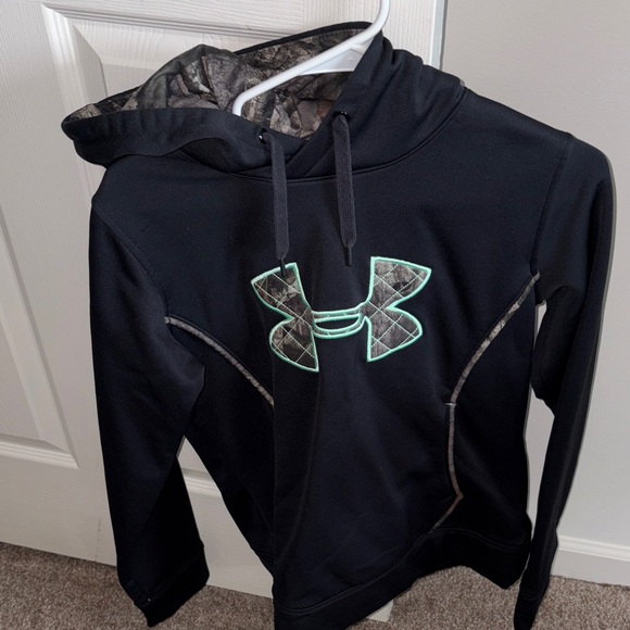 Under Armour Jackets & Blazers - Under Armour Black Hoodie with Camo and Mint Logo